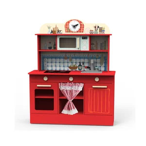 Unisex Modern Multifunctional Induction Cooker Food Toy Multifunctional Educational Wooden Kitchen Set Kids