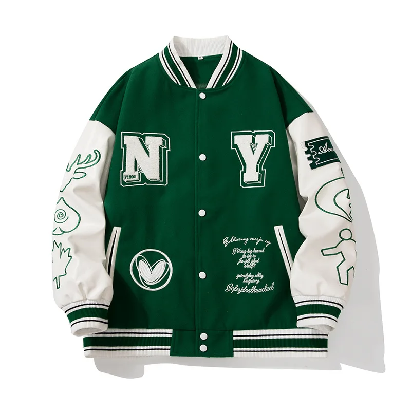 Customized Hot Sale Men's Baseball Jacket Bomber Fleece College