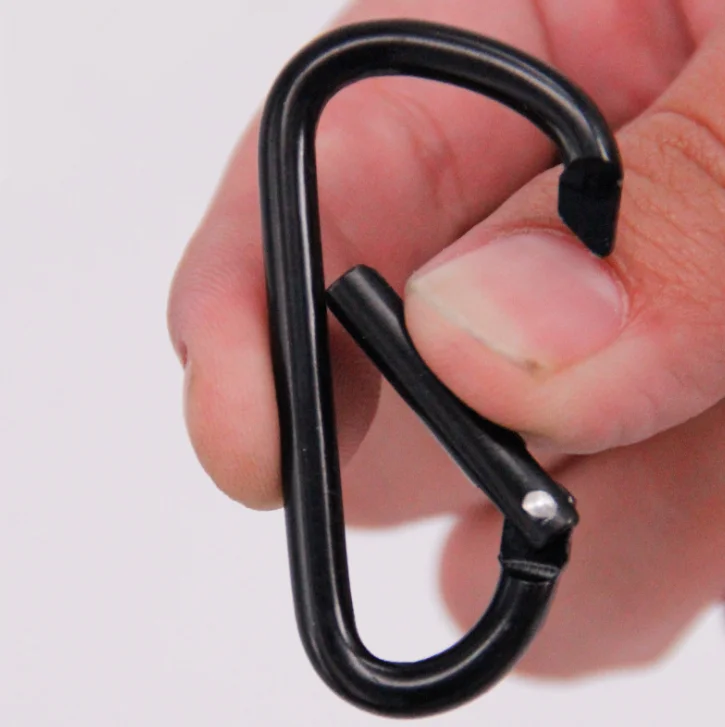 Custom heavy duty hammock locking ring clips hook durable quick release aluminum d shaped carabiner