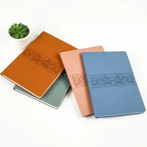 New Embossed Double-dragon Soft Leather Surface Notebook Office Stationery Notepad and Work Meeting Record Book with logo