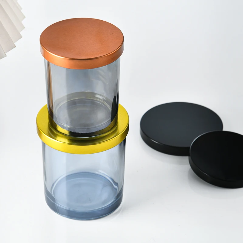 Wholesale Unique Candle Jars Luxury Shiny Iridescent Glass Candle Jars