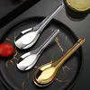304 stand-up flat spoon (Silver/small)