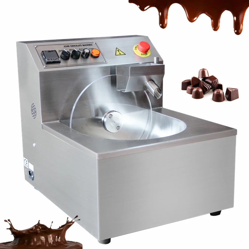 Mini Steel Automatic Hot Chocolate Tempering Chocolate Wheel Temperer Meter Machine with Vibrator Tap Modern Storage tank 5 8 kg