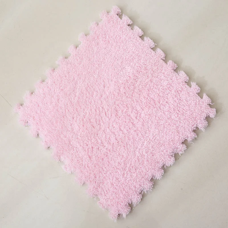Multi-functional Pure Colors Square Carpet in  Bedroom Plush EVA Foam Flooring Tatami Mat Detachable Seamed Rug