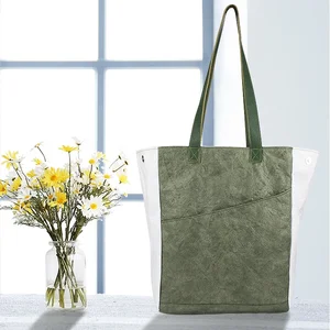 Wholesale women large fashion paper handbag waterproof reusable Eco shopping tyvek tote bag