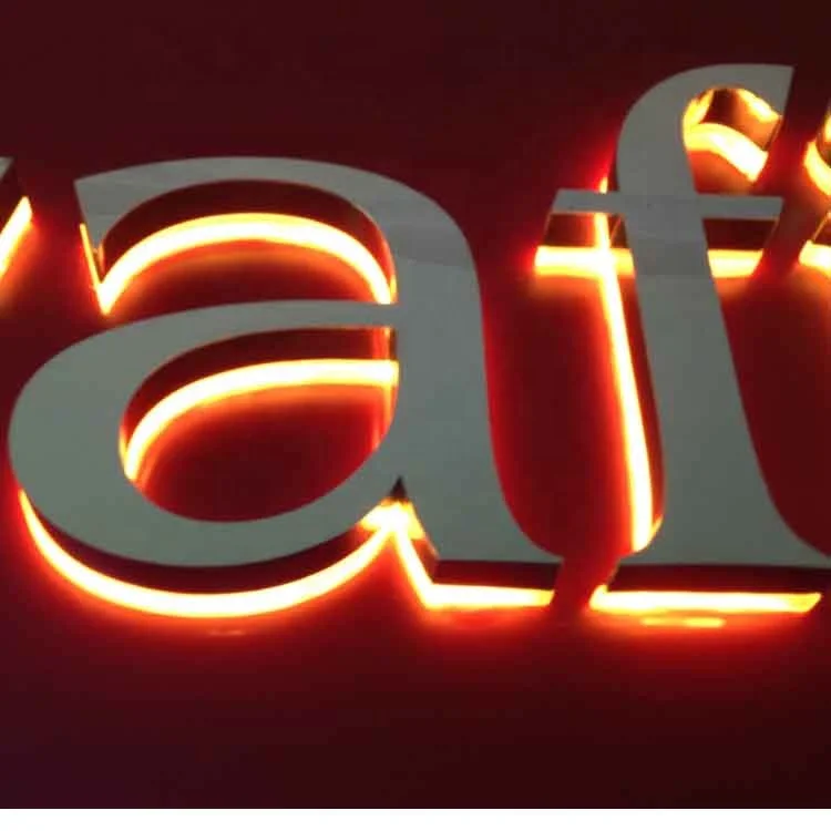 High Polymer Reverse Channel Letter Sign Acrylic Club 3D logo Led Backlit Channel Letter