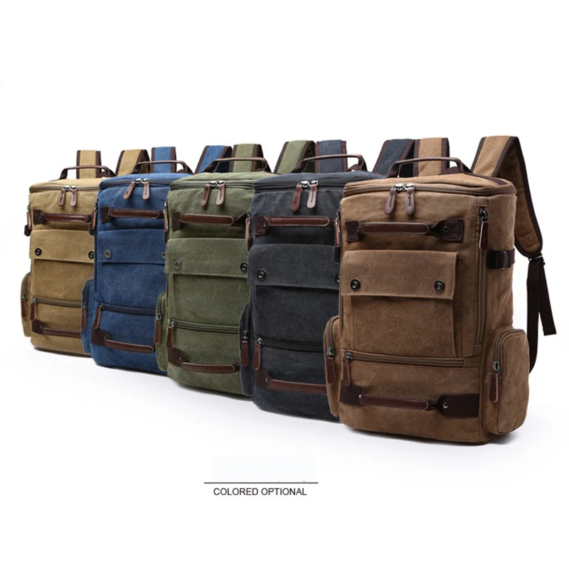 ZUOLUNDUO High Capacity Casual Canvas Travel Backpack Vintage Backpack Men's Backpacks 6 ZUOLUNDUO High Capacity Casual Canvas Travel Backpack Vintage Backpack Men's Backpacks - Image 6