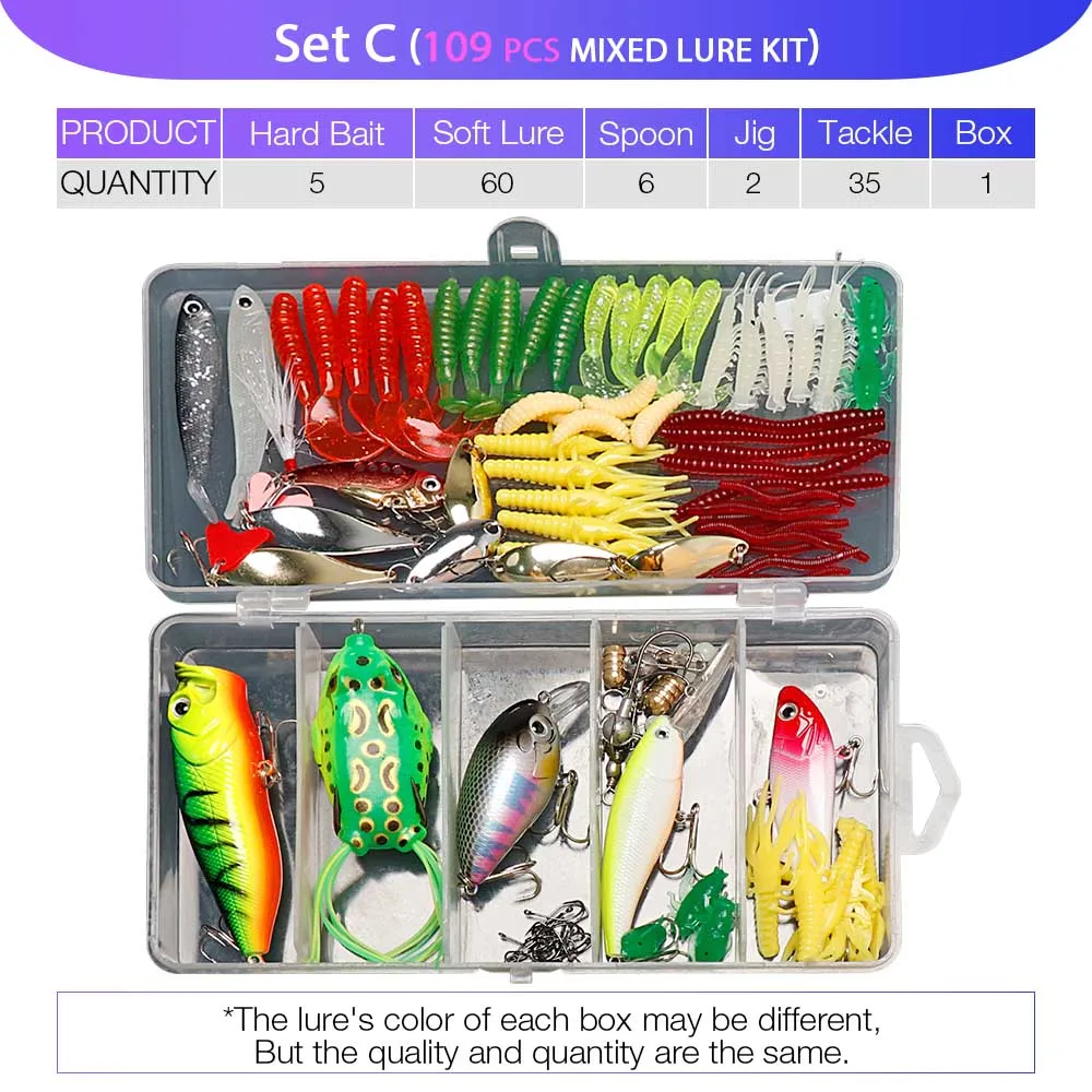 wholesale fishing lures kit with plastic