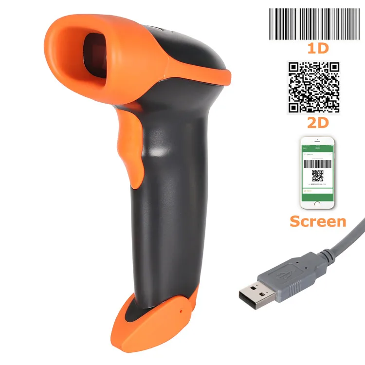 MiNJCODE MJ2290 Wired Handheld 1D 2D QR Code Scanner Barcode Scanning Gun for Sale  Handheld 2D POS Barcode Scanner