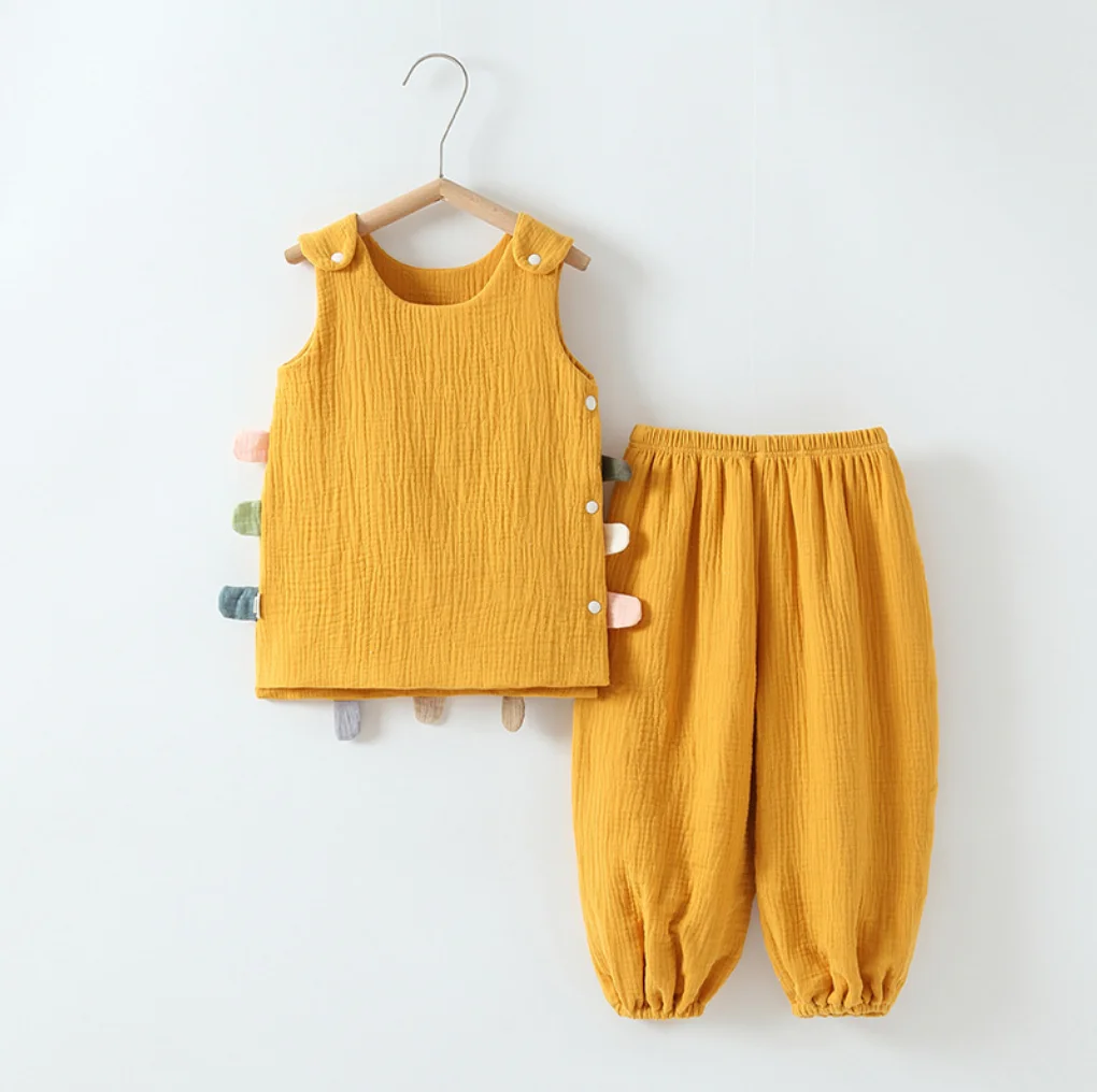 DJK Autumn and Winter Baby Vest Set Cute Split Clothing Pants Pure