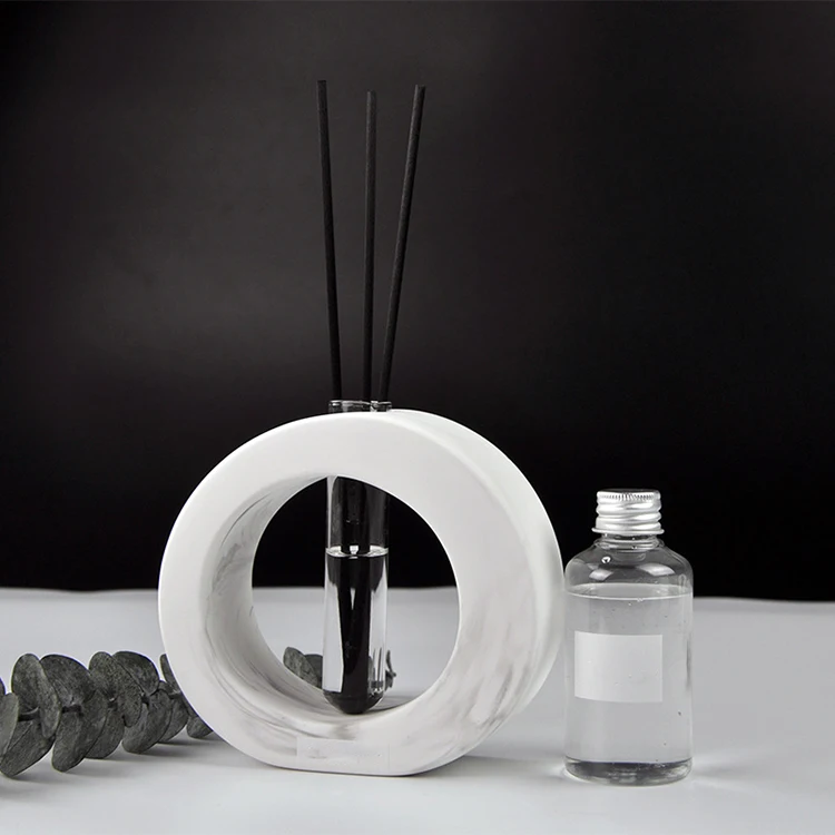 Wholesale Ceramic Reed Diffuser Ceramic Stone Diffuser With Black Fiber
