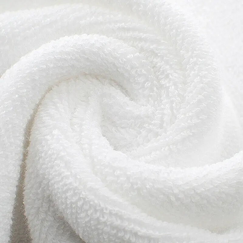 Customized 100% Cotton Terry Luxury Bath Towels Solid Color White Hotel Towels Embroidered Logo Knitted Disposable Towel Sets