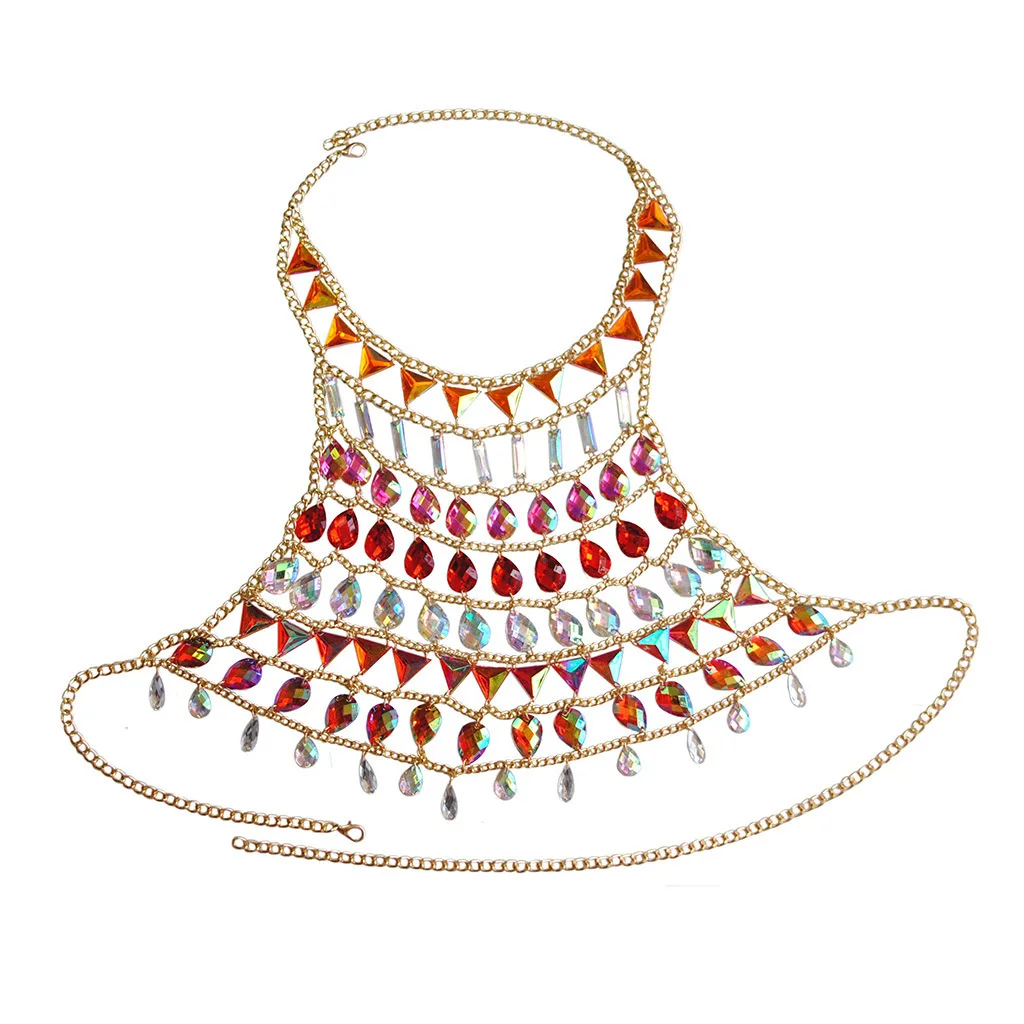 Exploding Nightclub Dripping Gem Hanging Neck Hollowed Out Vest Bikini Body Chain