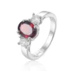 Anello con pietra naturale di granato
