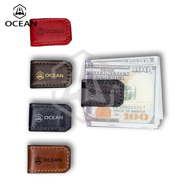 Custom Mens Leather Clip Money Personalized Leather Magnetic Money Clip ...