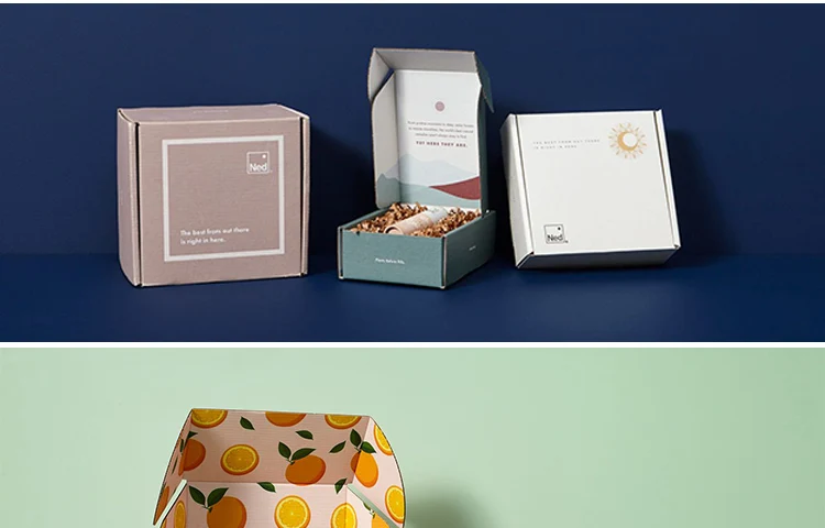 Custom CMYK Printed Logo Corrugated Cardboard Paper Gift Packaging ...