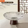 Hammered acacia wood round) transparent