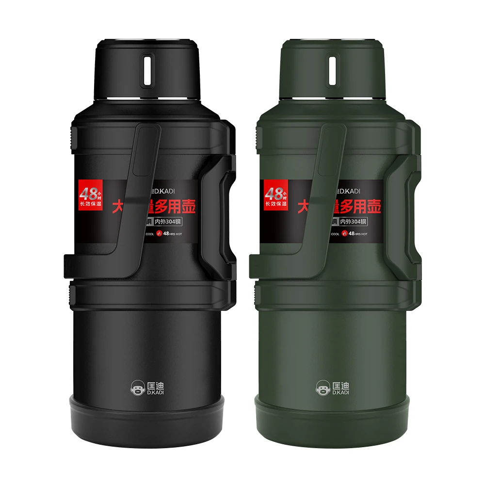 Stainless Steel 3000ml Vacuum Flask Double Wall Insulated Sports Water Bottle for Hiking Travel Camping Outdoor Activities