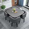Tavolo quadrato in marmo + sedia grigio scuro