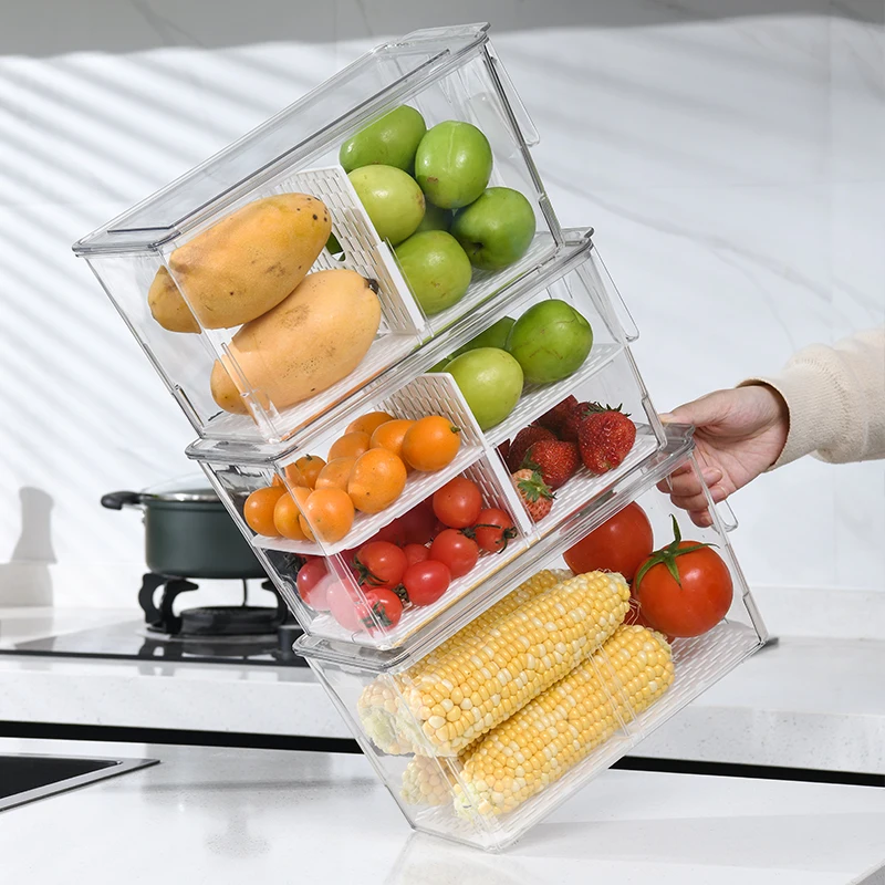 Wholesale Clear Veggie Fruit Salad Lettuce Container Refrigerator