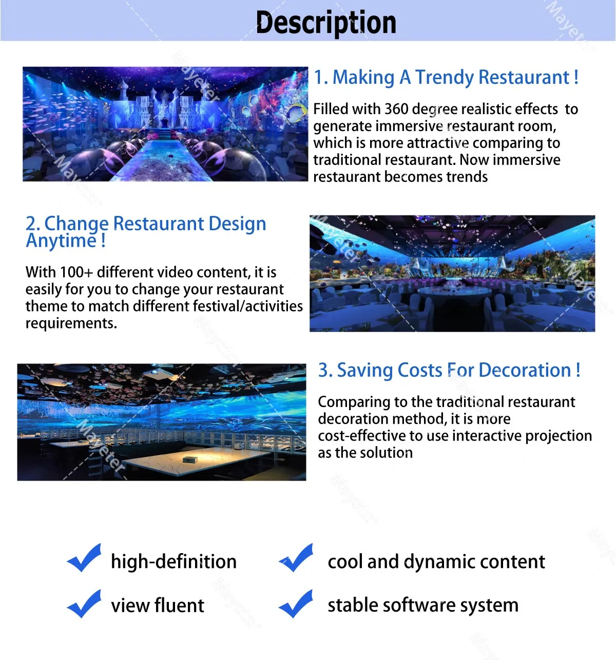 Restaurant Immersive Room 3d Holographic Display 3d Hologram Immersive