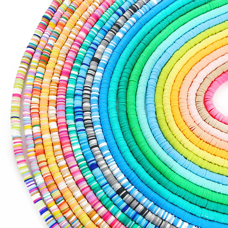 Hot Sale 6mm Diy Beads Strand Mixed Loose Clay Spacer Vinyl Heishi Chip