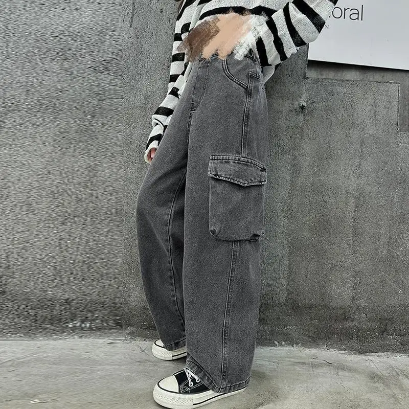 Shop Our 2024 Teenager Girl Spring Washed Wide Leg Jeans