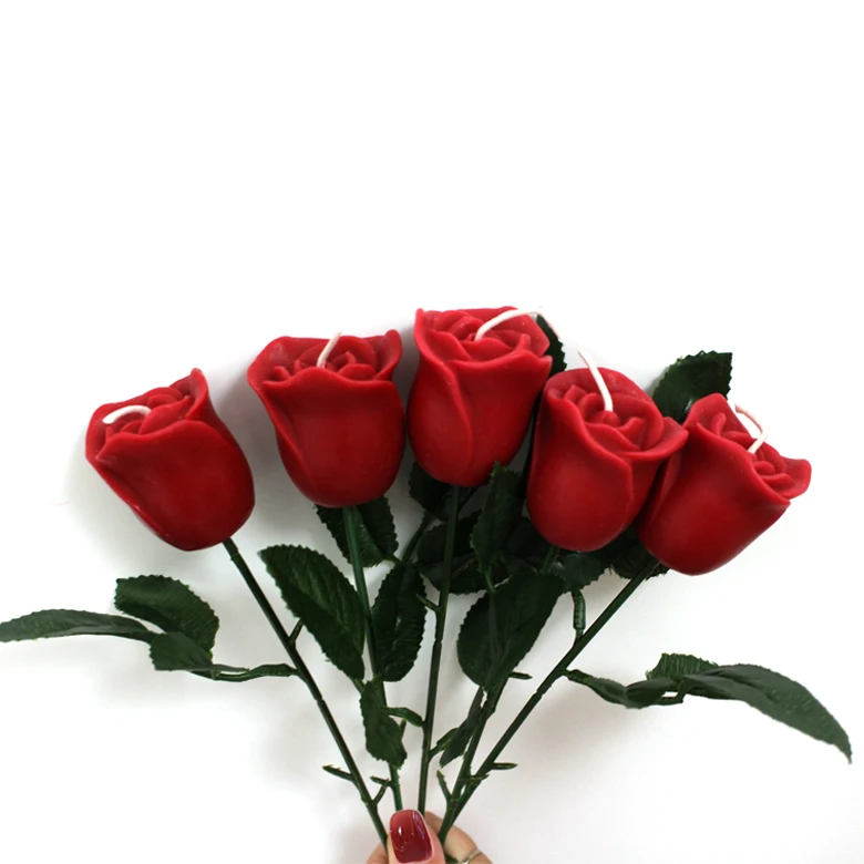 con delicata rosa rossa per San Valentino 12 candele a forma di rosa artificiale Picture 1 fatte a mano Taglia 1 paraffina decorazione per feste Mobestech compleanno proposta di matrimonio 