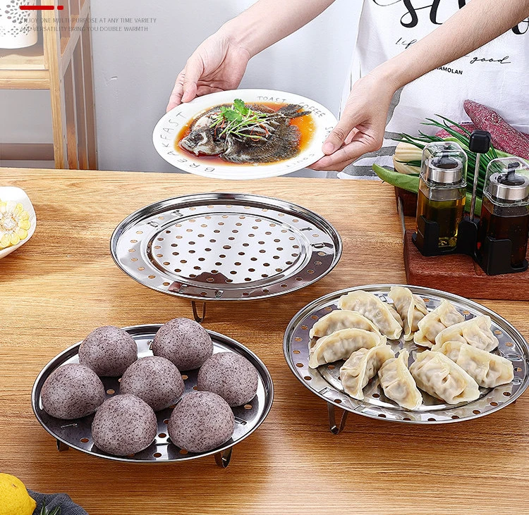 DD932 Round Stainless Steel Rack Steaming Stand Racks Insert Stock Pot Tray  Stand Pressure Cooker Cooking Steamer Stand