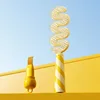 Wavy comb [Striped yellow cleaning brush]