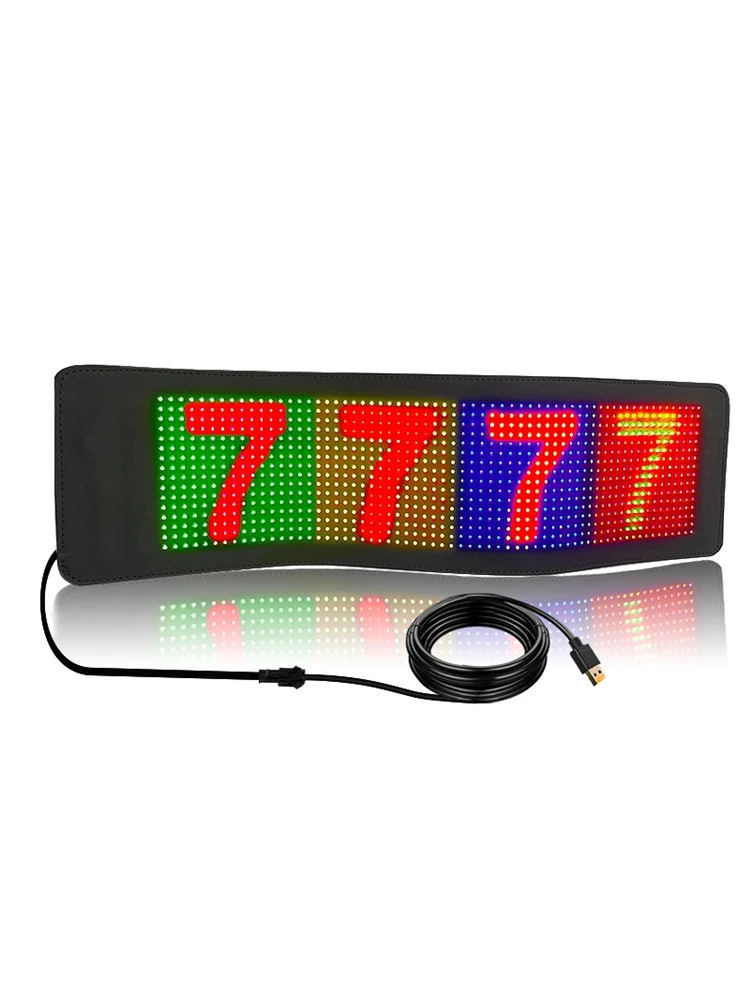 P5 16*64 Pixels Flexible LED Display Panel Car LED Sign APP Control RGB Screen Led Soft Billboard for Car, Bar, KTV