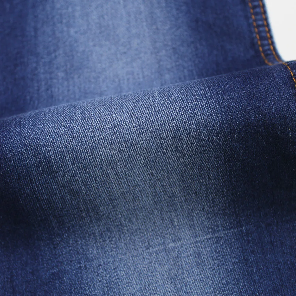 Hot Mercerized Cotton Polyester Spandex Denim Fabric With Ring Spun Yarn