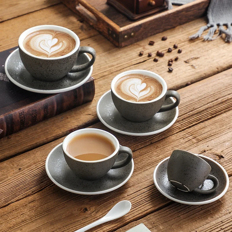 Tazza da caffè in ceramica con manico grande, elegante tazzina da caffè