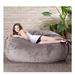 Large size short beanbag cover living room sofa soft oversized round 8ft giant bean bag chairs for adult