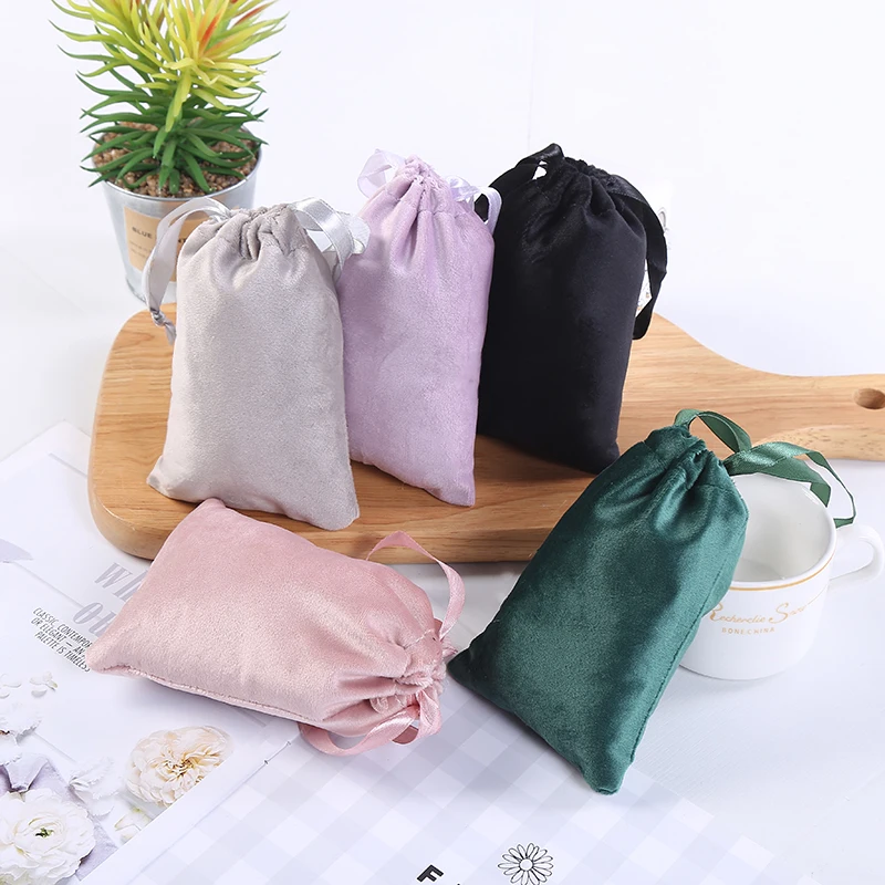 Drawstring Bags Small Jewelry Bags Soft Velvet Packaging Pouches Pouch Bag  Cosmetic Top Grade Velvet 8*10CM 7 Color Options