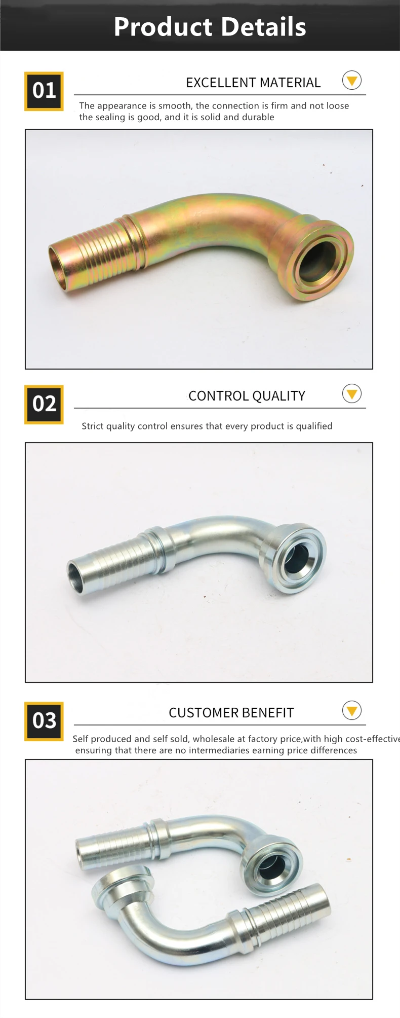 Hydraulic Hose Flange Fitting With 9000psi New Standards With Zine