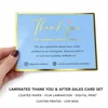 Laminated Thank You & After-sales Card Set