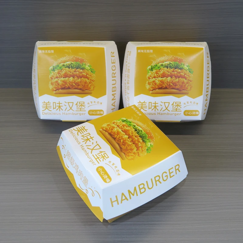 Wholesale Hamburger Burger Box Packaging Take Away Burger Box Fast Food ...