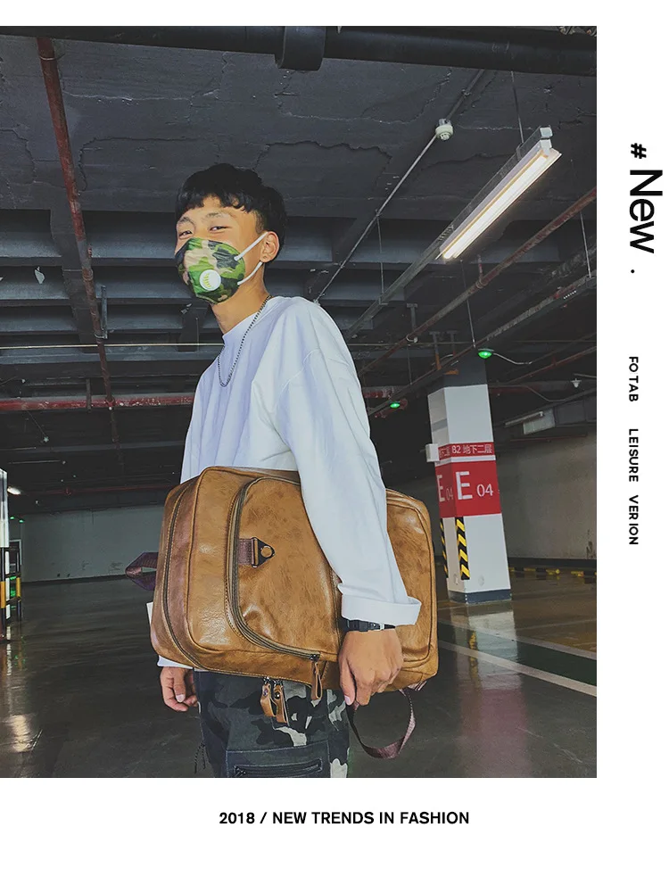 Creative Vintage Large Capacity Korea Soft PU Leather Outdoor Travel Backpack Male Wholesale