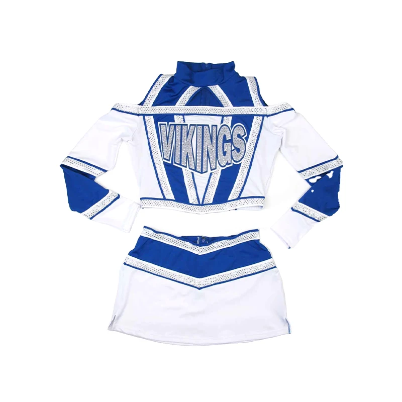 Wholesale Custom Sublimated Cheerleading Uniforms Long Sleeve Cheer