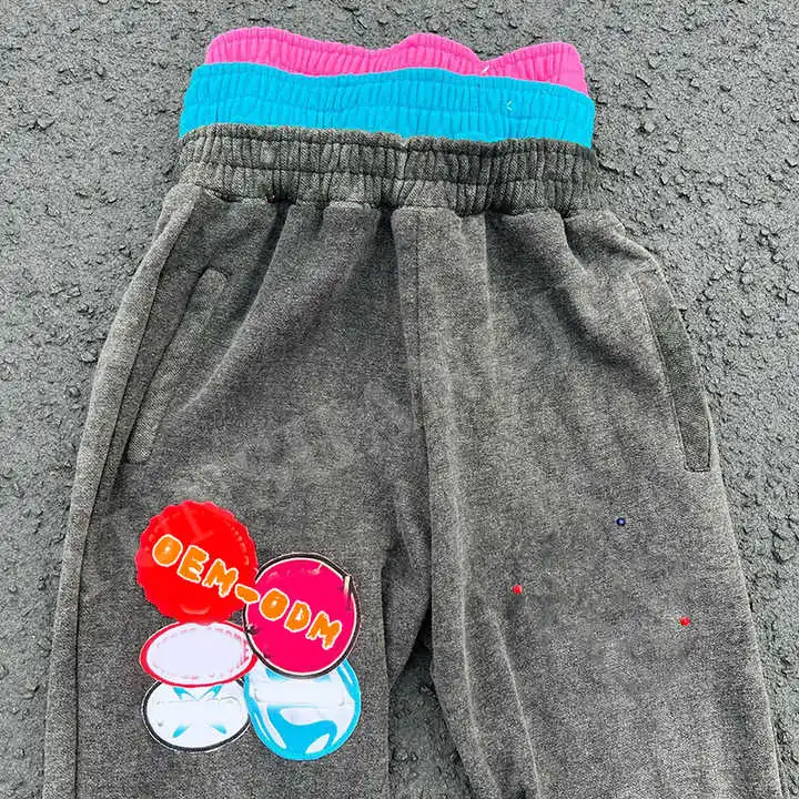 Salati Streetwear Custom Vintage Jogging Set Triple Zip Layer Acid Wash Zip up Hoodies and Sweatpants Set Patch Men Tracksuits gallery 4