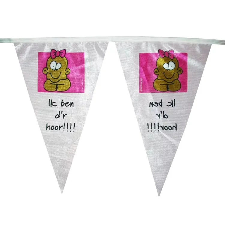 High Quality plastic Customized design Pennants String Flag Triangle Bunting Banner For Decoration