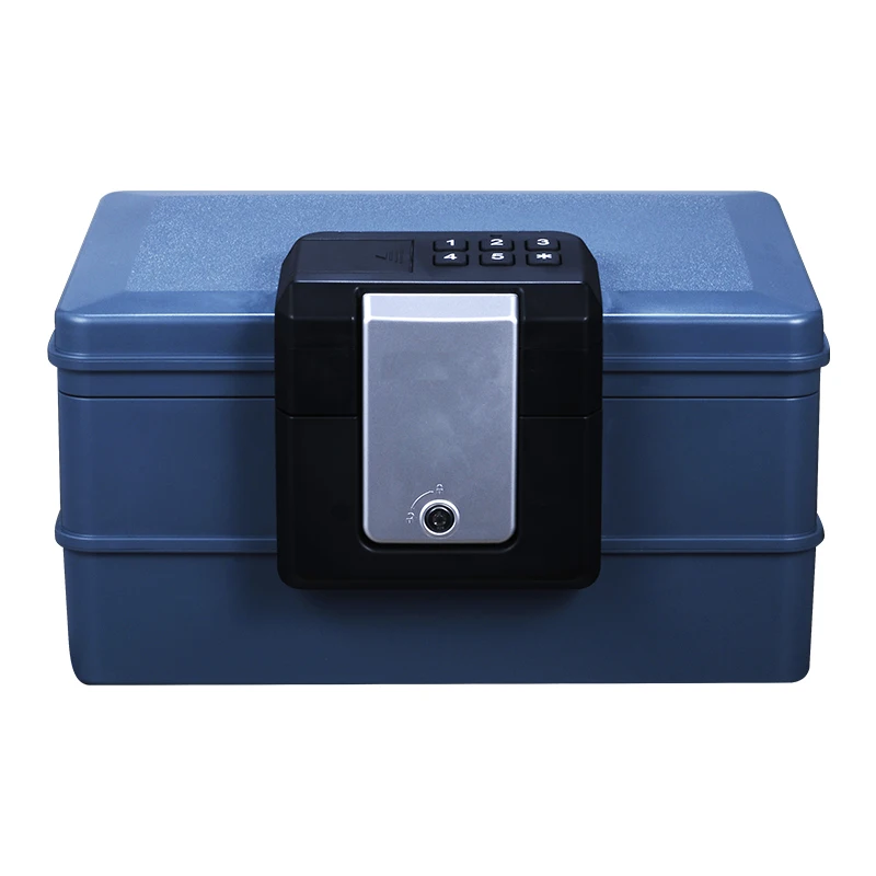 Blue  Steel Fireproof Material Waterproof and High Temperature Safe   Security Secret Safe,  Electronic Safe Box