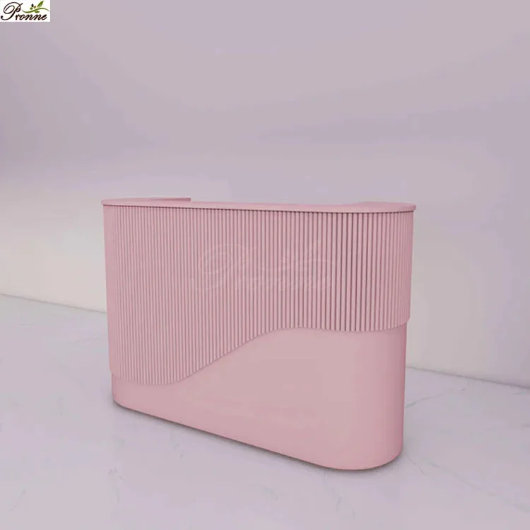 モダンデザインの小さな店舗向け美容室レジカウンター/ピンクの受付