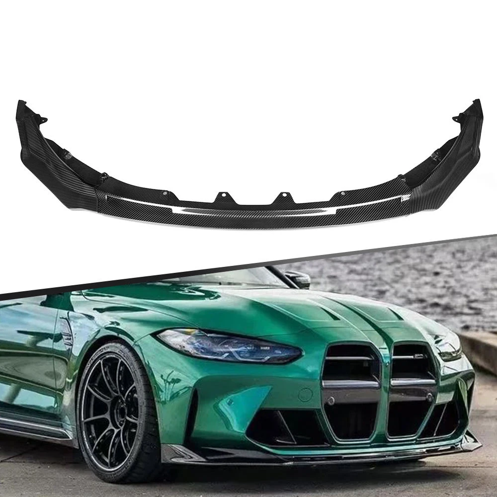 V Style Dry Carbon Chin Lip Front Bumper Spoiler Rocker Winglet Splitter For BMW G80 M3 G82 G83 M4 Add 2020+