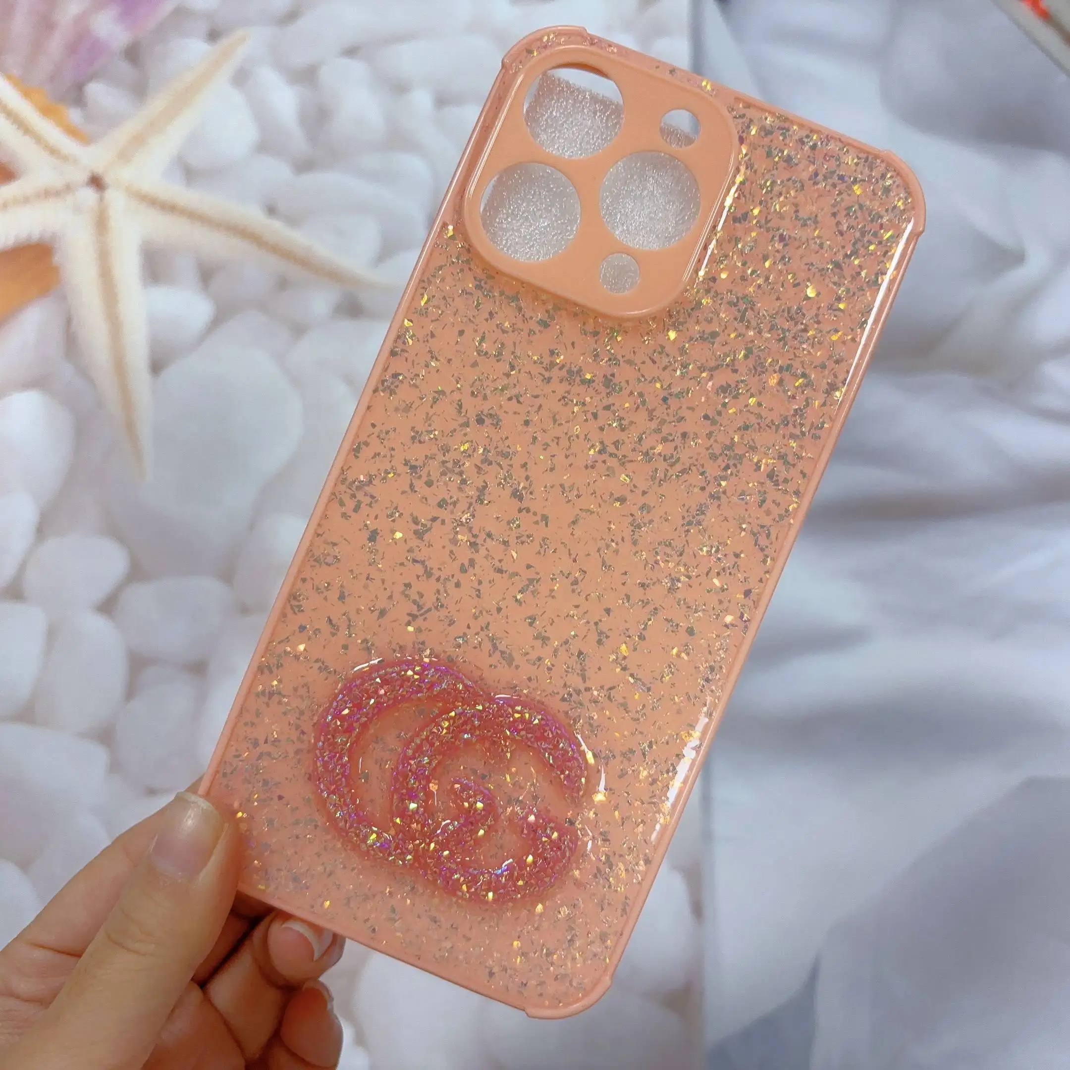 Customisable Girls Glitter Phone Case Shell Shockproof Cute Phone Cases for IPhone Oppo Itel Tecno Huawei