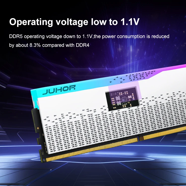 【片方故障品】JUHOR 32GB（16x2）DDR5 メモリ RGB 5600 JUHOR DDR5 RGB 5600mhz 32GB Server Ram for Gaming & Desktop