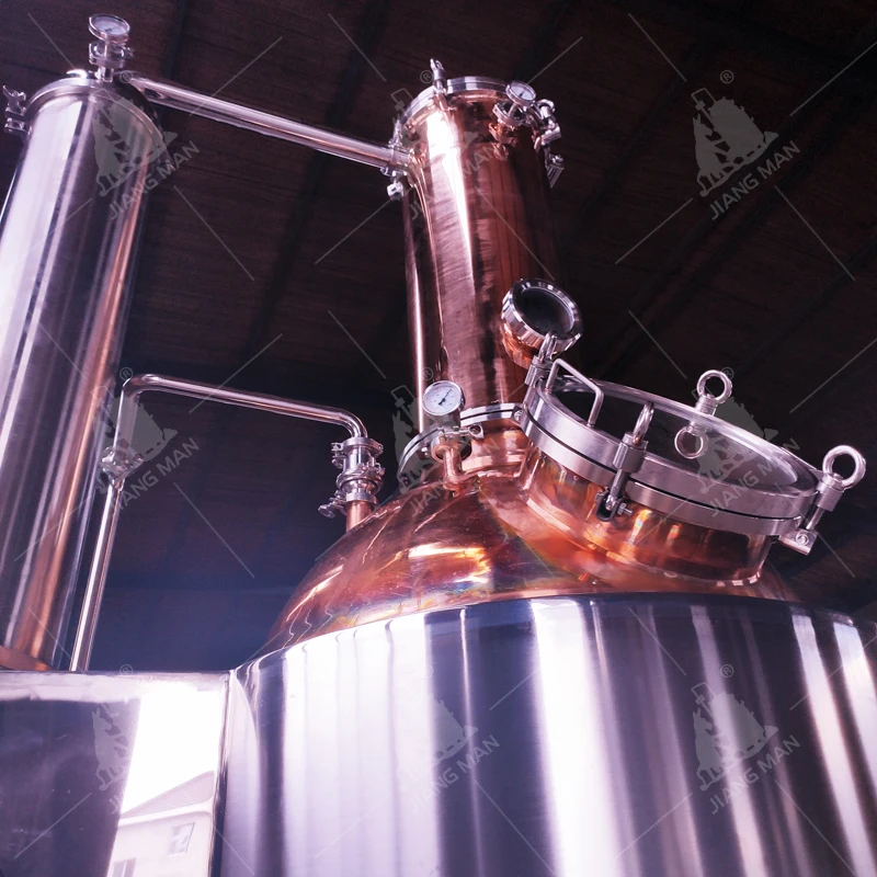 Raki Distilling Equipment 500L Electrical Heating Whiskey Distillery Still Copper Pot Gin Distiller Gearbox Motor JM