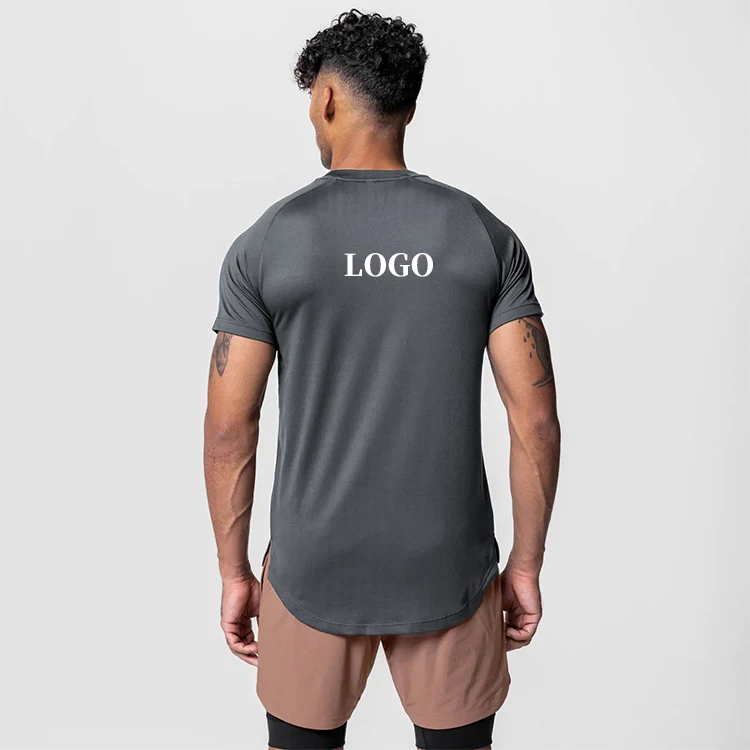 Custom Logo High Quality Gym Wear Polyester Mesh Muscle Slim Fit Tee