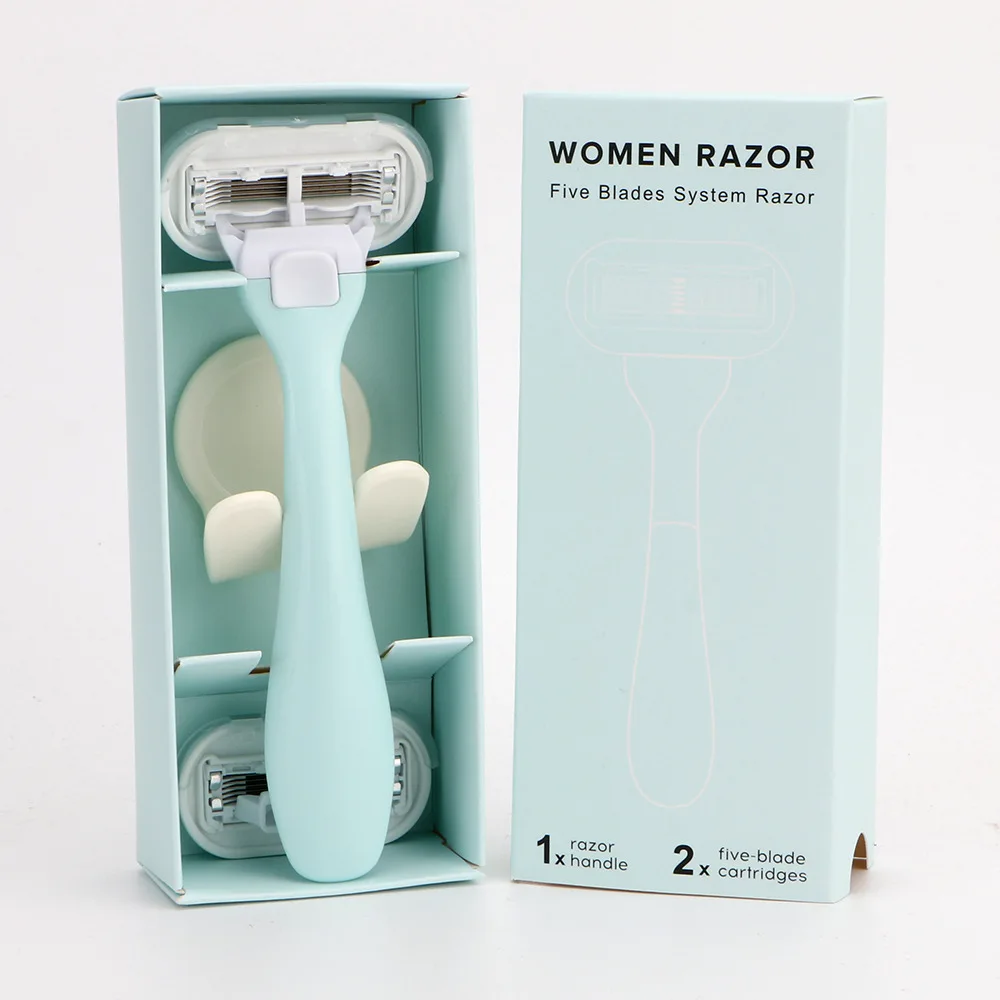 Women System Razor For Sensitive Skin Replaceable Refills 5 Blades